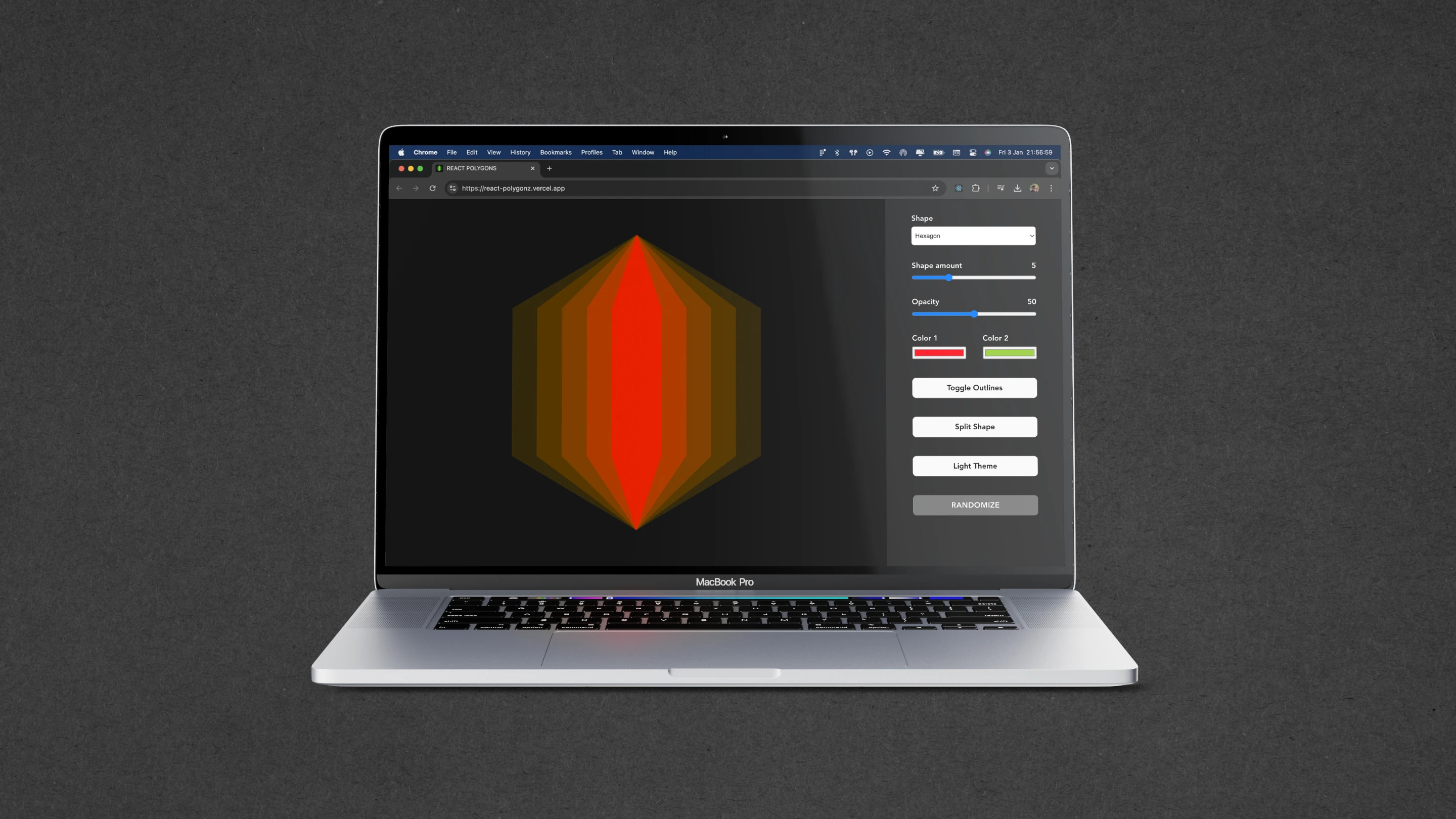 React Polygons Mockup